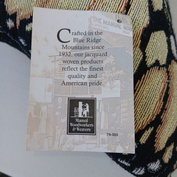 Manual Woodworkers and Weavers Yellow Butterfly Pillow Tapestry Jacquard - Picture 7 of 7